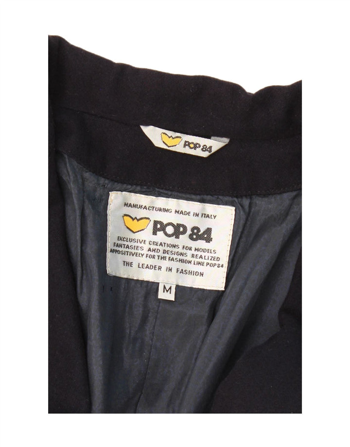 POP 84 Womens 2 Button Blazer Jacket UK 14 Medium Navy Blue Vintage POP 84 and Second-Hand POP 84 from Messina Hembry 