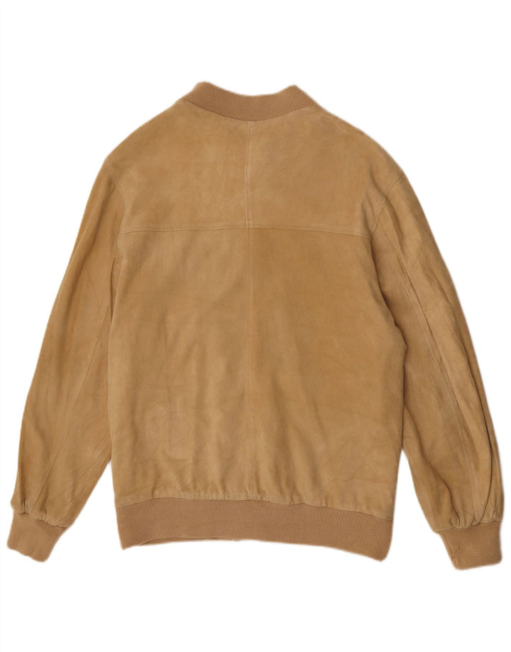 Bomber vintage pentru bărbați din piele intoarsa UK 38 Bej mediu