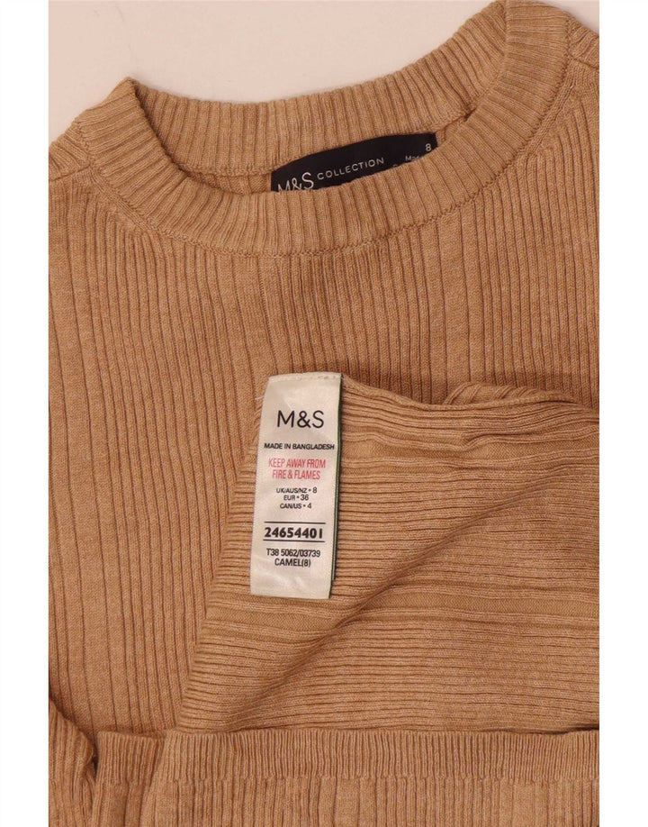 Marks & Spencer Top pentru femei cu mânecă lungă UK 8 Mic Bej Viscoză