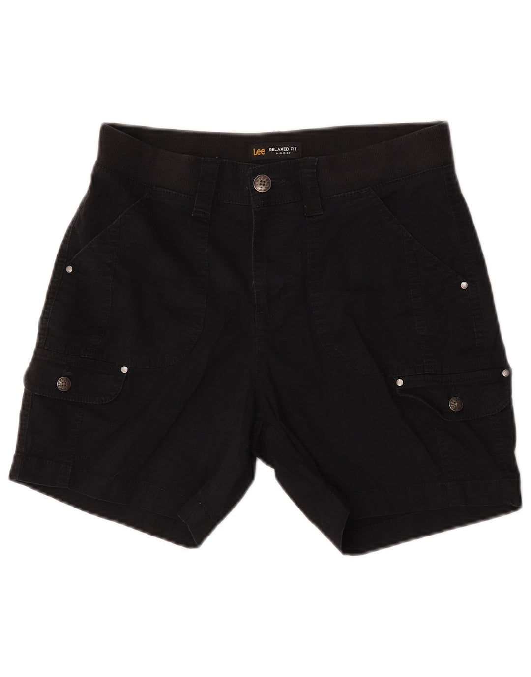 Pantaloni scurti cargo cu talie medie Lee pentru femei US 6 Medium W30, bumbac negru