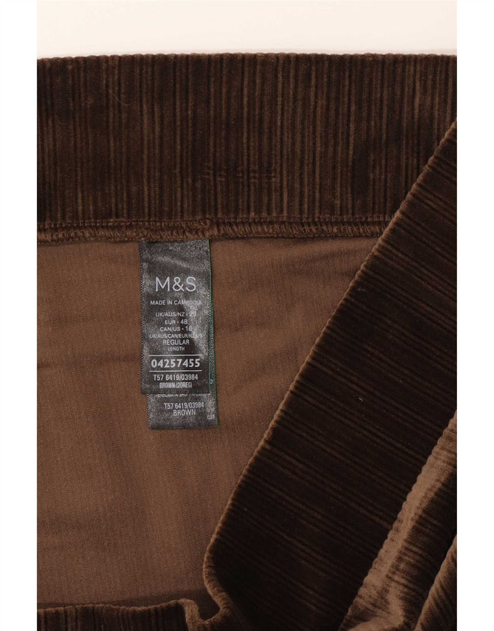 Leggings din catifea pentru femei Marks & Spencer UK 20 2XL Maro Poliester