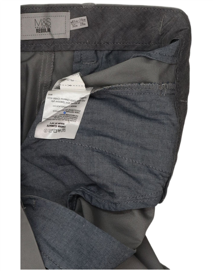 Marks & Spencer Pantaloni drepți pentru bărbați L32 L29 bumbac gri
