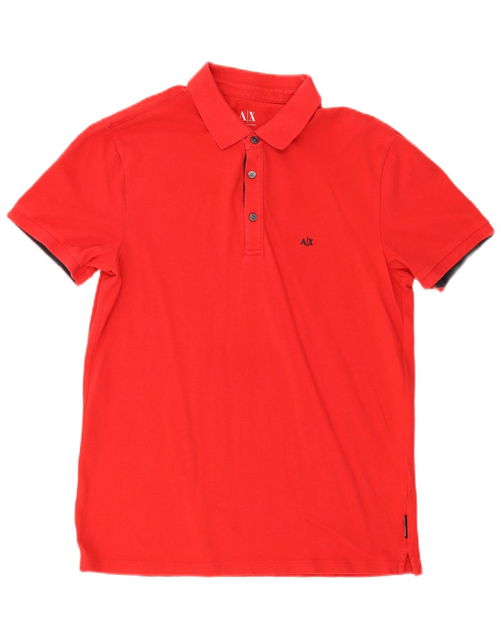 Tricou polo Armani Exchange pentru bărbați, bumbac roșu mediu