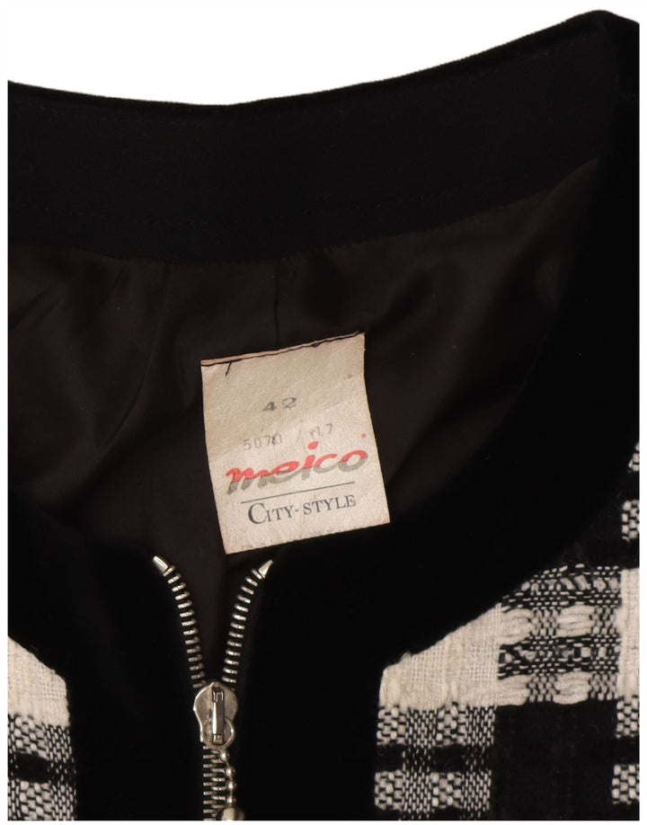 Jachetă pentru femei Meico cu paragate EU 42 Poliester cu carouri mari, negru