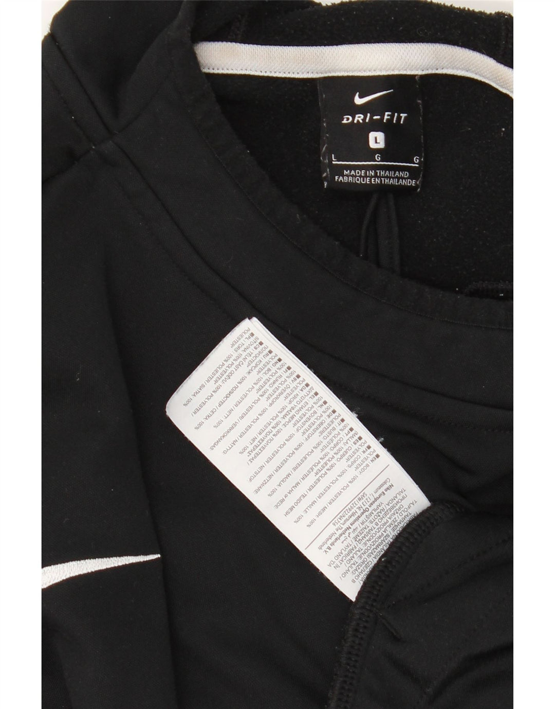 Pulover NIKE Dri Fit pentru bărbați, mare, negru, poliester color bloc