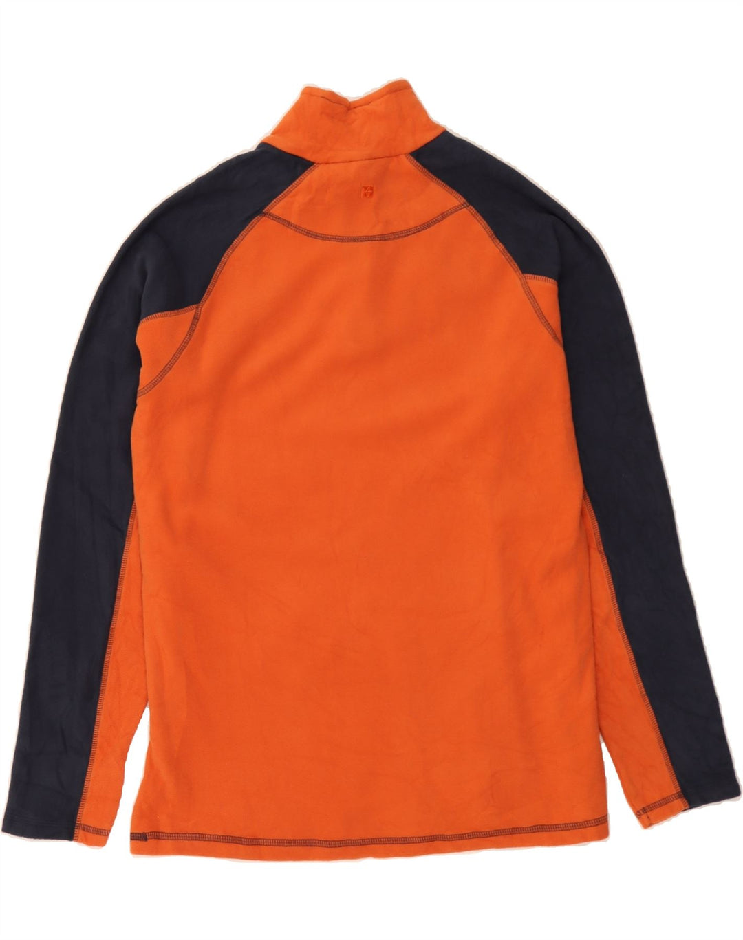 MOUNTAIN WAREHOUSE Mens Zip Neck Fleece Jumper Medium Orange Colourblock Vintage Mountain Warehouse and Second-Hand Mountain Warehouse from Messina Hembry 