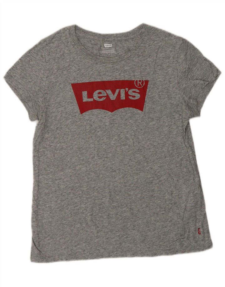 Tricou cu grafic pentru femei LEVI'S Top UK 12, bumbac cu pete gri mediu