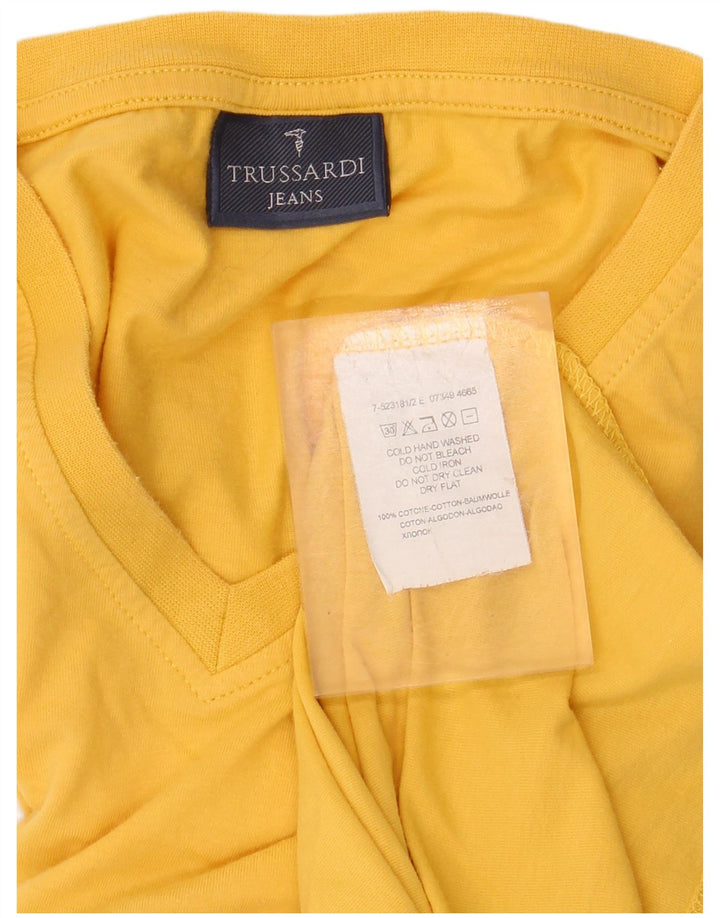 TRUSSARDI JEANS Tricou grafic pentru bărbați Top din bumbac galben mediu