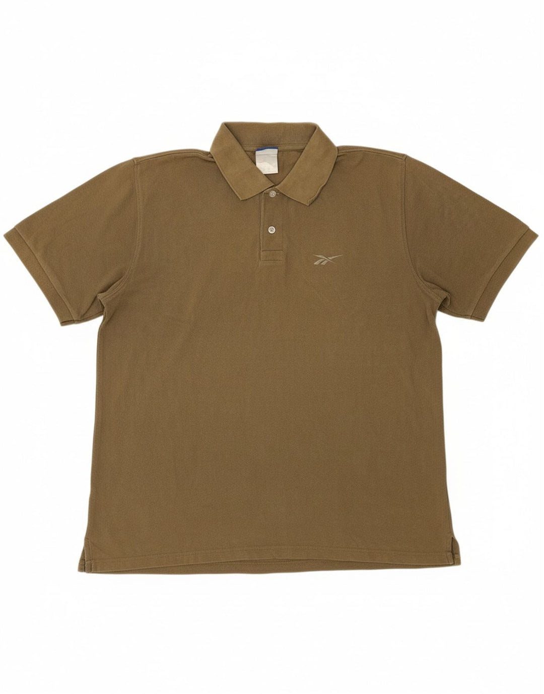REEBOK Mens Polo Shirt Large Khaki Cotton