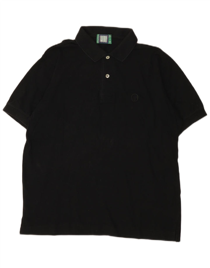 Tricou polo Sergio Tacchini pentru bărbați IT 48 bumbac negru mediu
