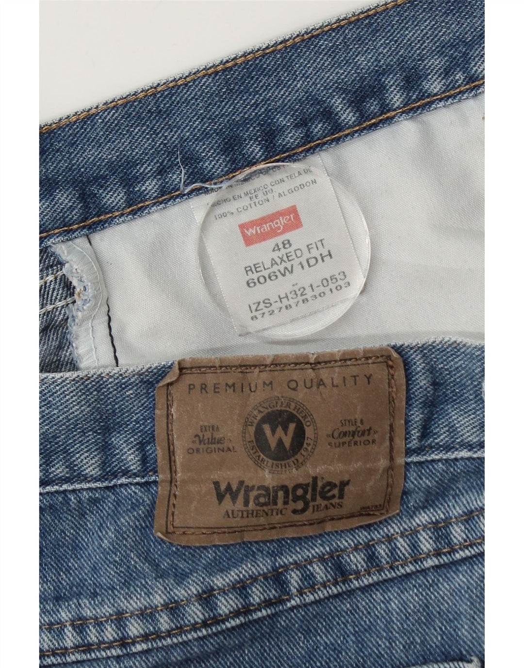 Pantaloni scurți din denim WRANGLER pentru bărbați, cu tăiere relaxată, W48 4XL, bumbac albastru