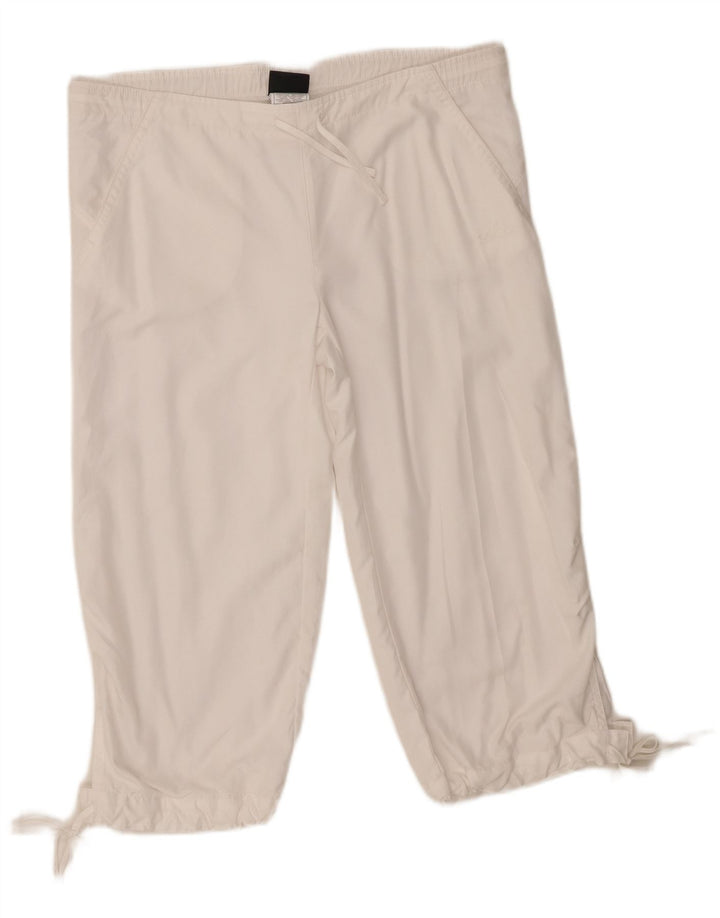 Pantaloni de trening Capri pentru femei Lotto UK 12 Poliester alb mediu