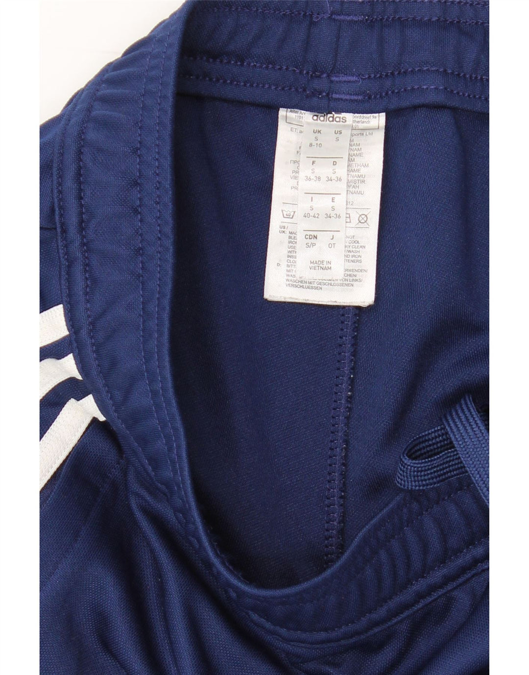 ADIDAS Womens Tracksuit Trousers UK 8/10 Small  Navy Blue Polyester Vintage Adidas and Second-Hand Adidas from Messina Hembry 
