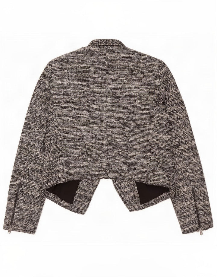 Jachetă Blazer deschisă pentru femei Zara UK 10 Mic, poliester cu pături negru