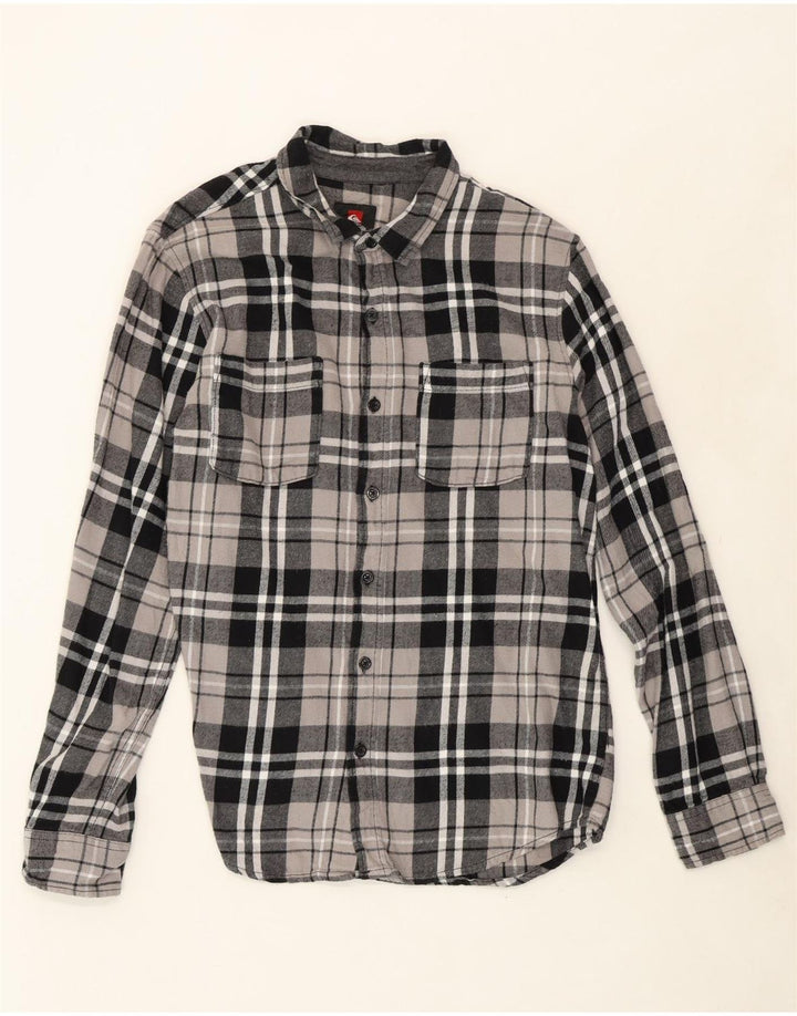 QUIKSILVER Mens Flannel Shirt Medium Grey Check Cotton Vintage Quiksilver and Second-Hand Quiksilver from Messina Hembry 
