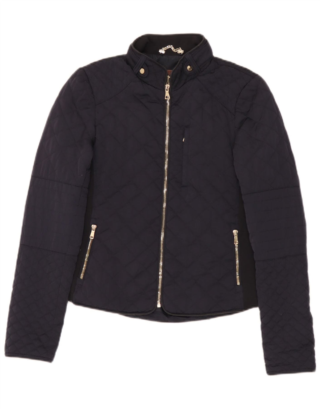 Jachetă matlasată pentru femei Zara UK 12 Medium Bleumarin Poliester