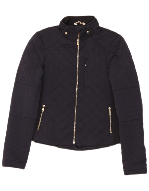 Jachetă matlasată pentru femei Zara UK 12 Medium Bleumarin Poliester