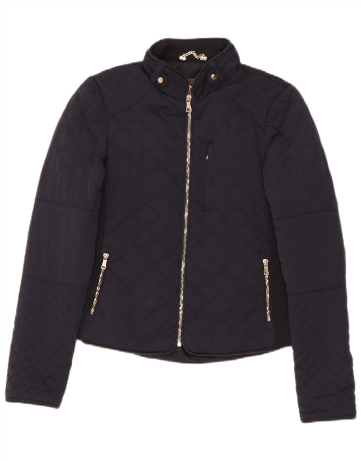 Jachetă matlasată pentru femei Zara UK 12 Medium Bleumarin Poliester