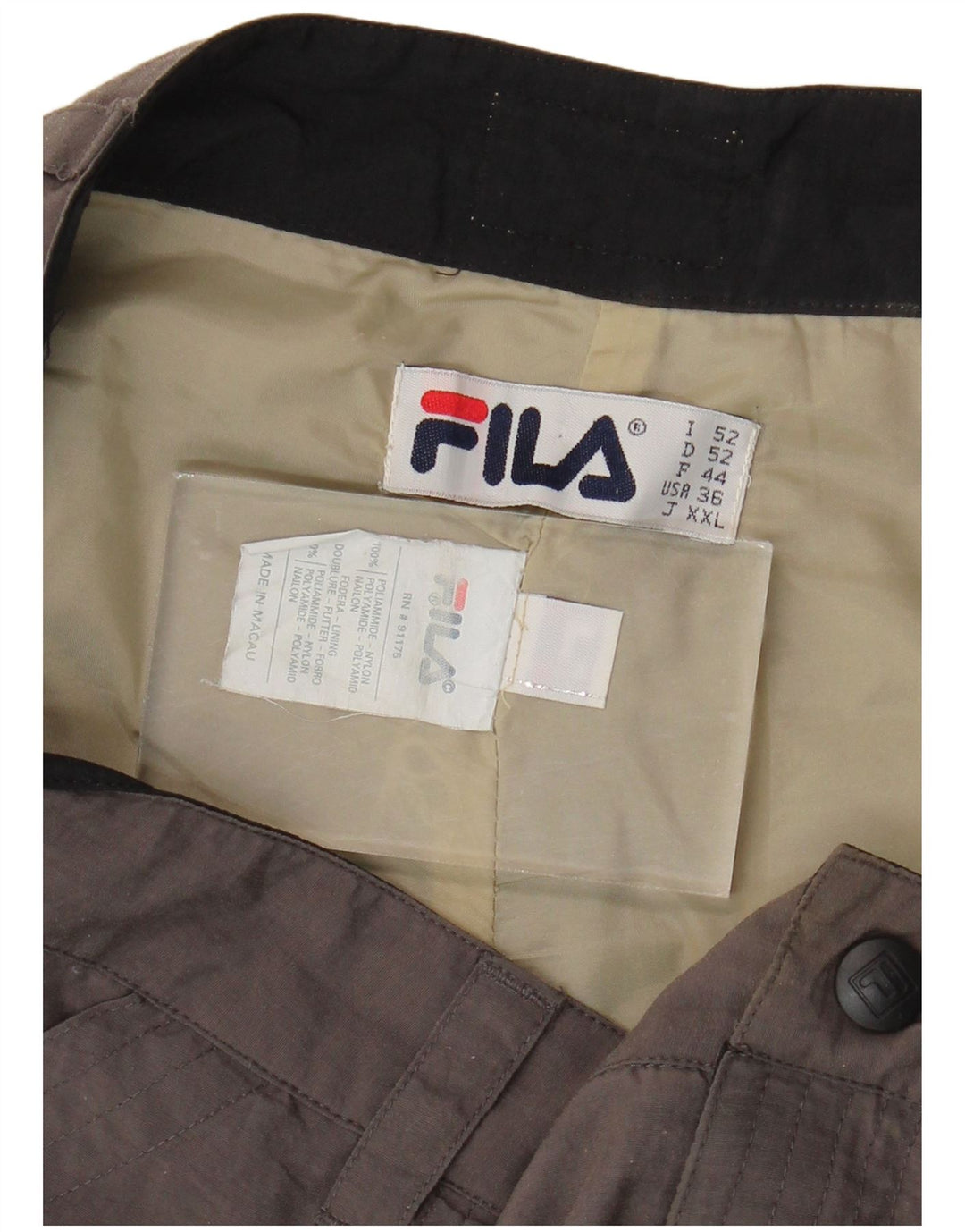 Pantaloni scurți chino pentru bărbați FILA W36 Large, gri din poliamidă
