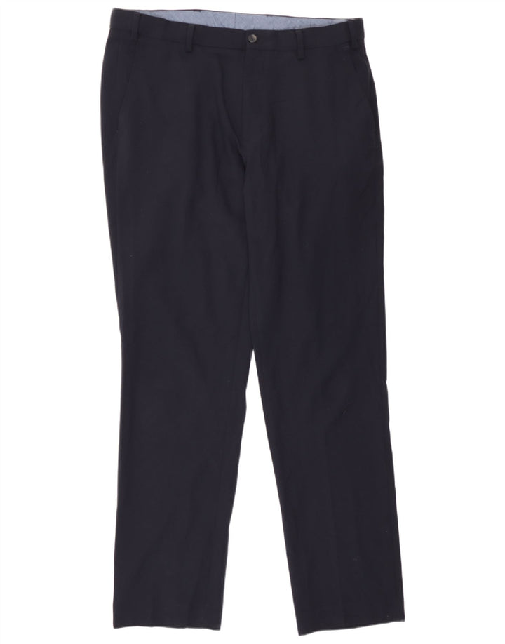 Pantaloni chino obișnuiți pentru bărbați Marks & Spencer L36 L33 Poliester bleumarin
