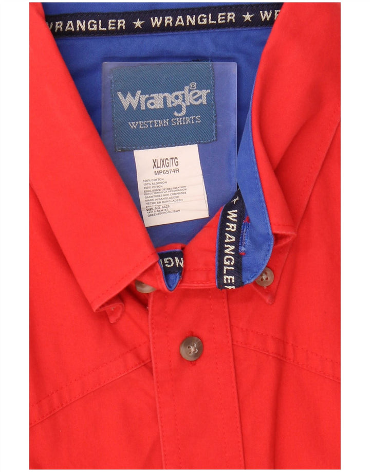 Cămașă cu mânecă scurtă pentru bărbați Wrangler, bumbac roșu XL