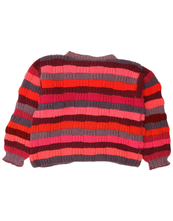 Pulover vintage cu gât țestoasă pentru femei UK 16 mare, multicolore, cu dungi