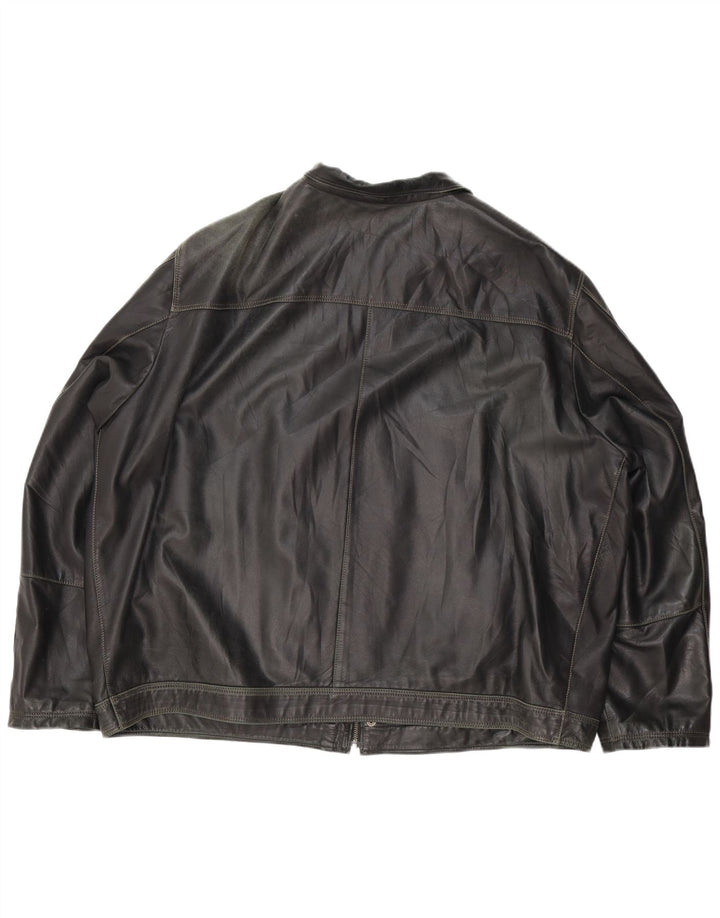 Jachetă de piele vintage pentru bărbați UK 44 2XL Negru