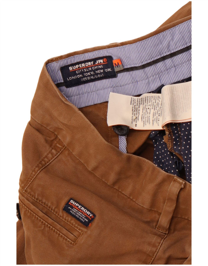 SUPERDRY Pantaloni chino subțiri pentru bărbați L32 L31, bumbac maro