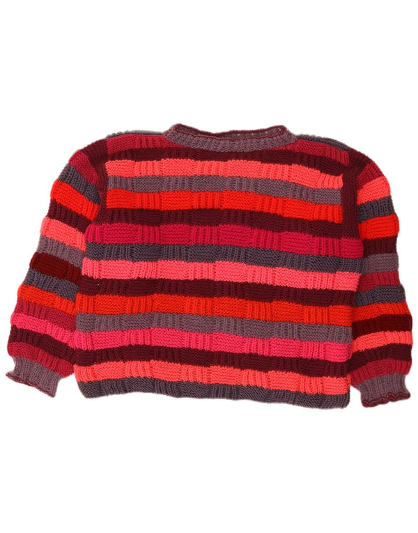 Pulover vintage cu gât țestoasă pentru femei UK 16 mare, multicolore, cu dungi