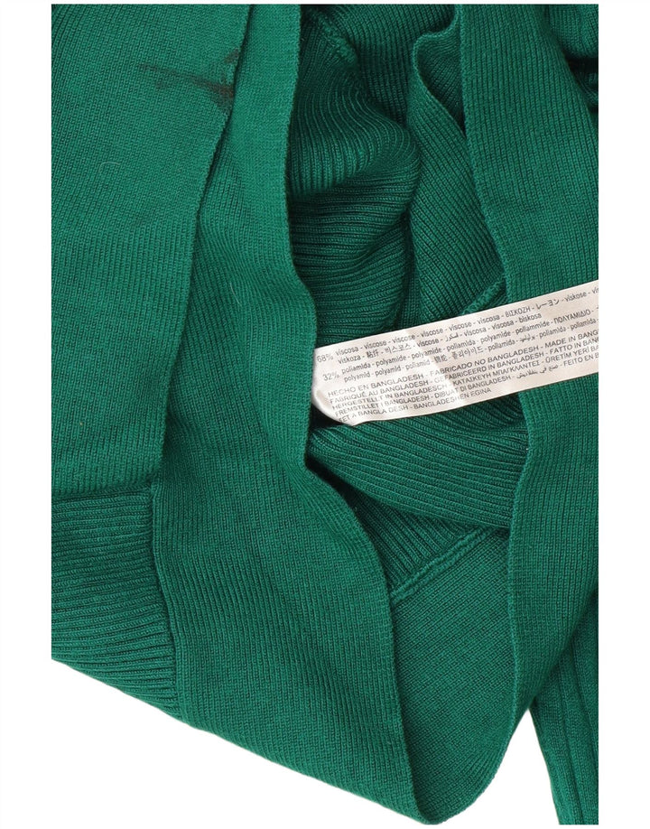 Crop Top pentru femei Zara cu mânecă lungă UK 12 Medium Green Viscose