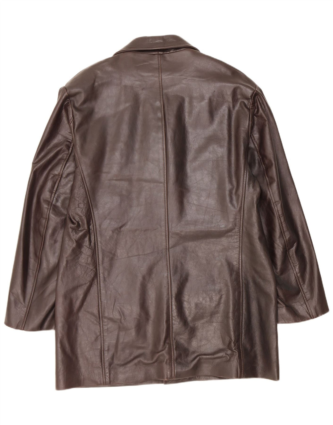 Palton din piele vintage pentru femei UK 18 XL maro
