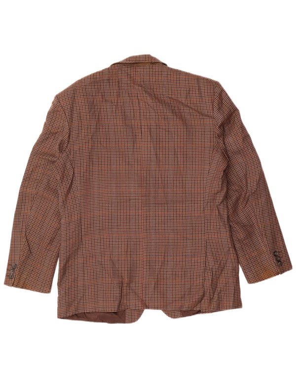 Jachetă pentru bărbați Marks & Spencer Blazer scurtă UK 40 Medium Brown Houndstooth