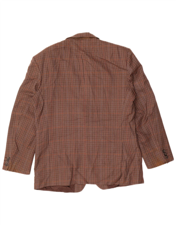 Jachetă pentru bărbați Marks & Spencer Blazer scurtă UK 40 Medium Brown Houndstooth
