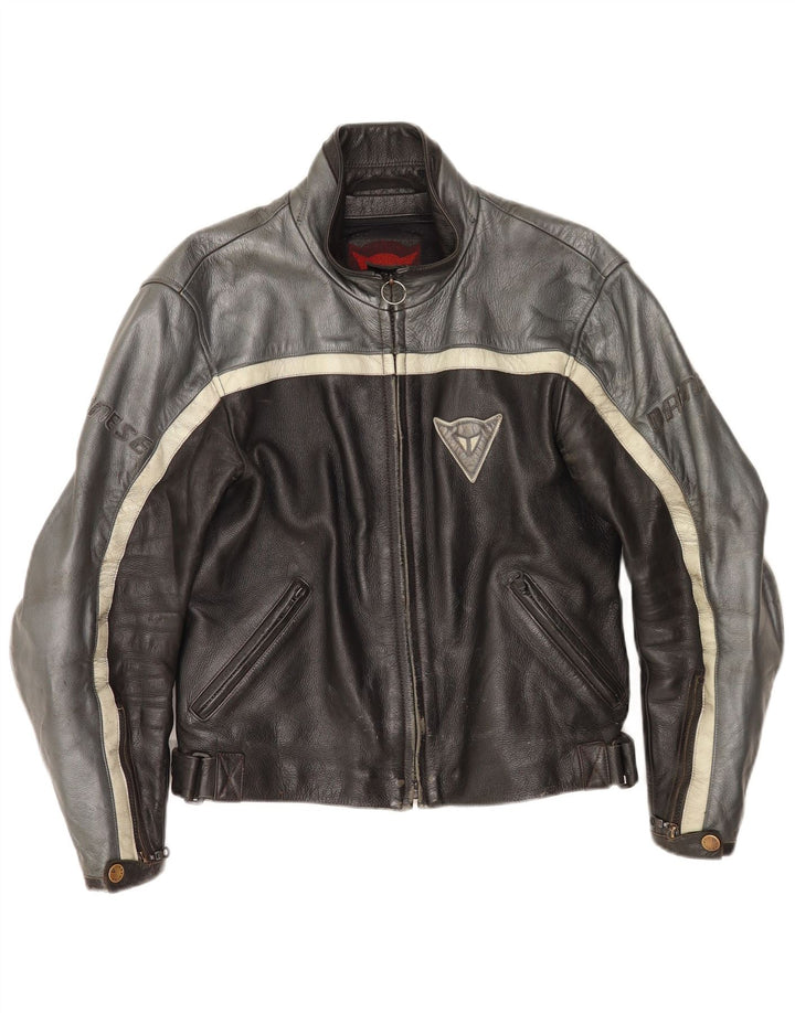 Jachetă din piele pentru bărbați Dainese Racer EU 46 2XS Negru Colorblock