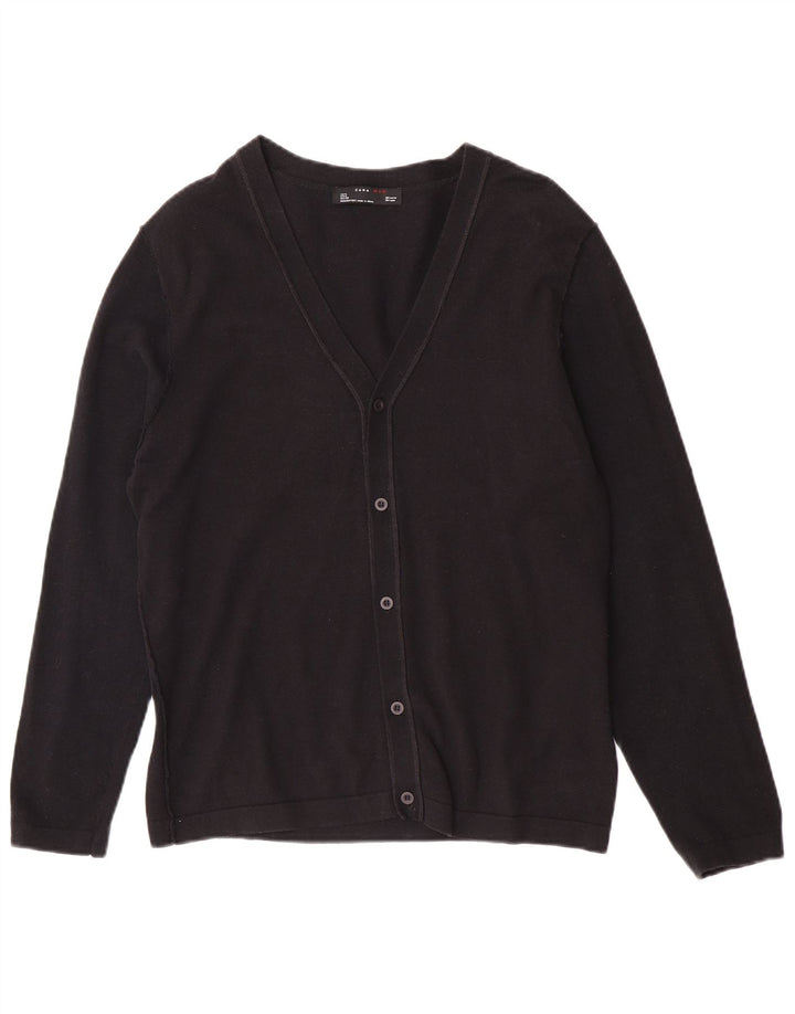 Pulover cardigan pentru bărbați Zara, mare, negru, bumbac