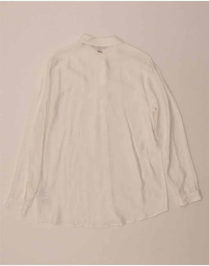 ARMANI EXCHANGE Cămașă pentru femei UK 16 Large White Pinstripe Viscose