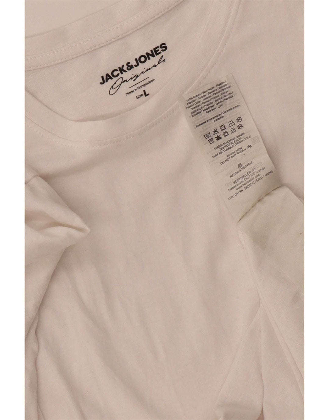 Tricou Jack & Jones pentru bărbați Top mare din bumbac alb