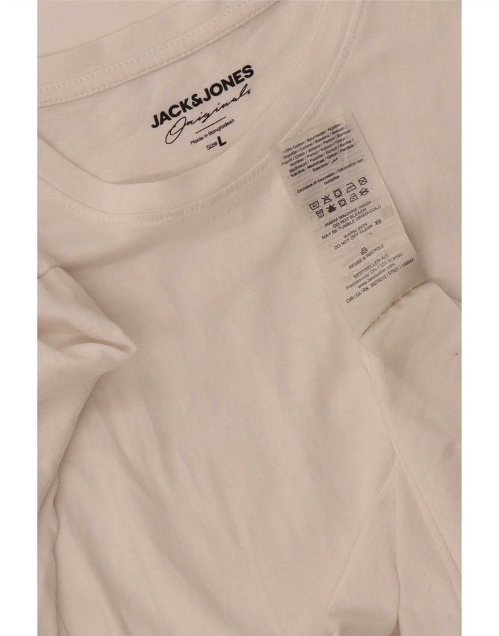 Tricou Jack & Jones pentru bărbați Top mare din bumbac alb