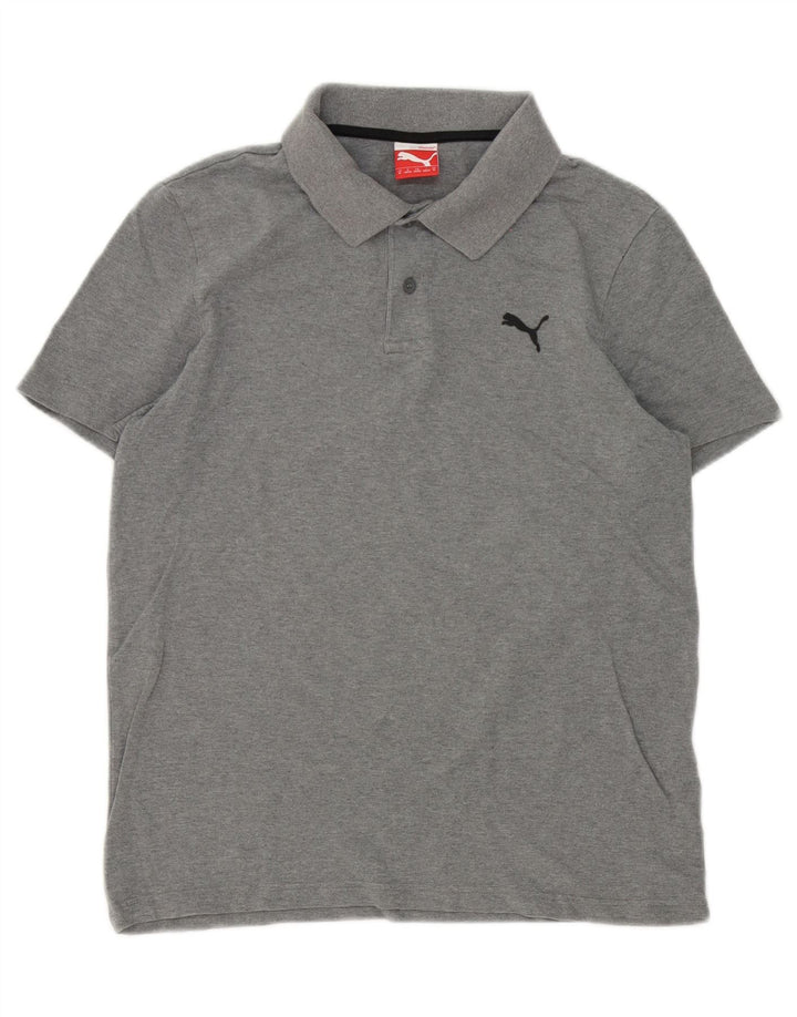 Tricou polo Puma pentru bărbați, bumbac gri mediu