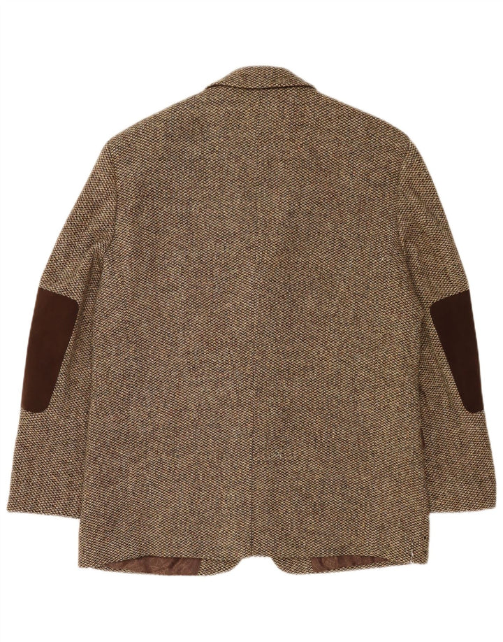 Jachetă pentru bărbați Harris Tweed Blazer cu 3 nasturi UK 38 Lână maro medie