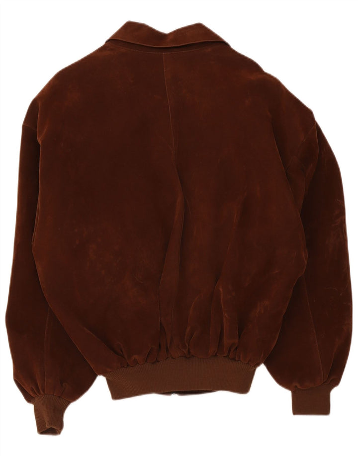 Bomber vintage pentru bărbați din piele intoarsa UK 40 mare maro