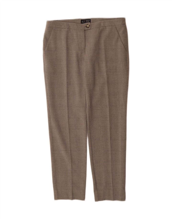 Pantaloni de costum drepți pentru femei Armani EU 40 Medium W30 L27 Gri Check