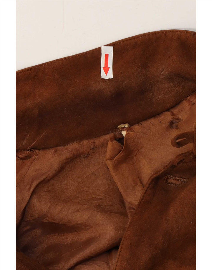 Vintage Mens Suede Bomber Jacket UK 38 Medium Brown Leather