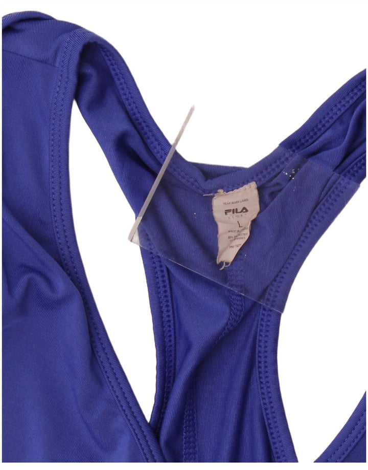 FILA Womens Vest Top UK 16 Large Blue Polyester