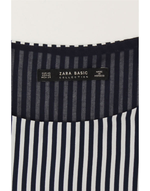 Bluză fără mâneci pentru femei Zara UK 6 XS bleumarin cu dungi