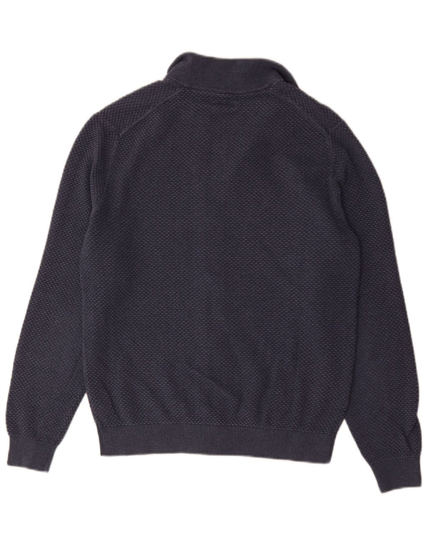 Pulover cardigan cu fermoar complet Massimo Dutti pentru bărbați, bumbac bleumarin mic