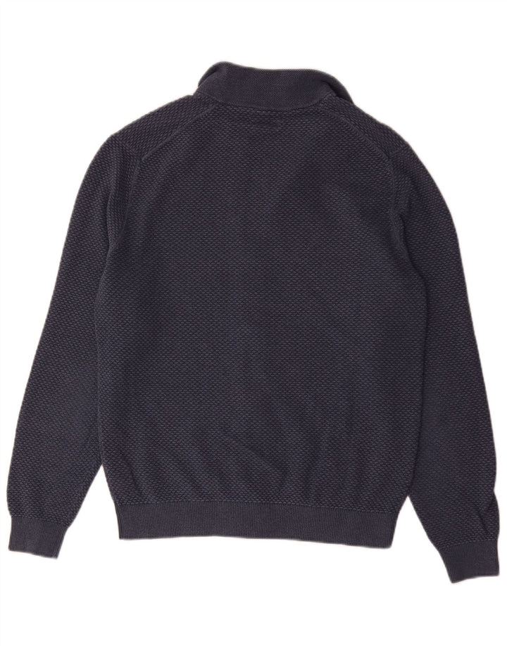 Pulover cardigan cu fermoar complet Massimo Dutti pentru bărbați, bumbac bleumarin mic