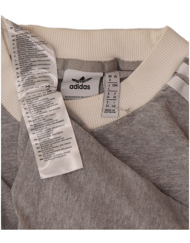 Top pentru femei Adidas cu mânecă lungă UK 8 Small Gri Bumbac
