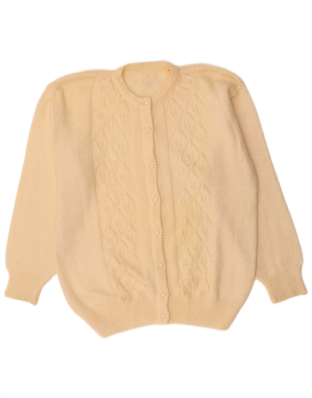 Pulover cardigan VINTAGE pentru femei UK 14 Medium Mohair alb închis