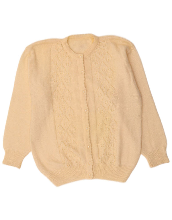 Pulover cardigan VINTAGE pentru femei UK 14 Medium Mohair alb închis